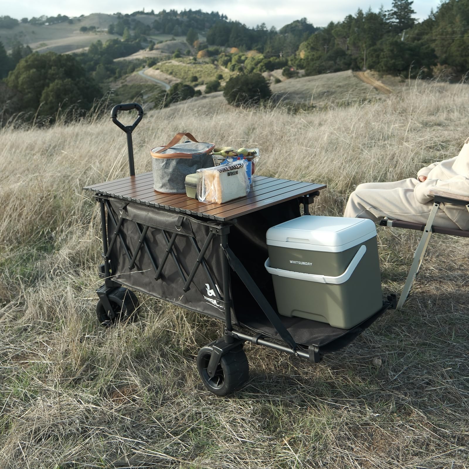 Whitsunday wagon folded compact showing small packed size for storage benefit
