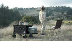Whitsunday wagon roll-up table detail showing convenient integrated surface