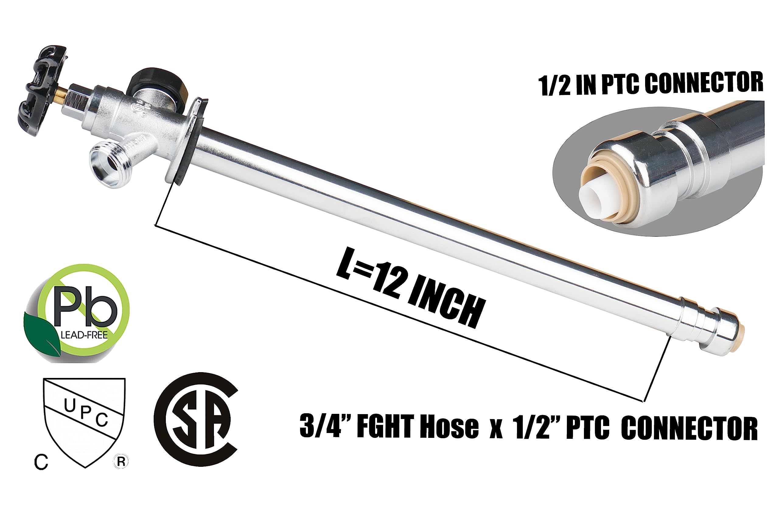 WHK close-up of 1/2 inch push-fit inlet demonstrating quick tool-free connection benefit