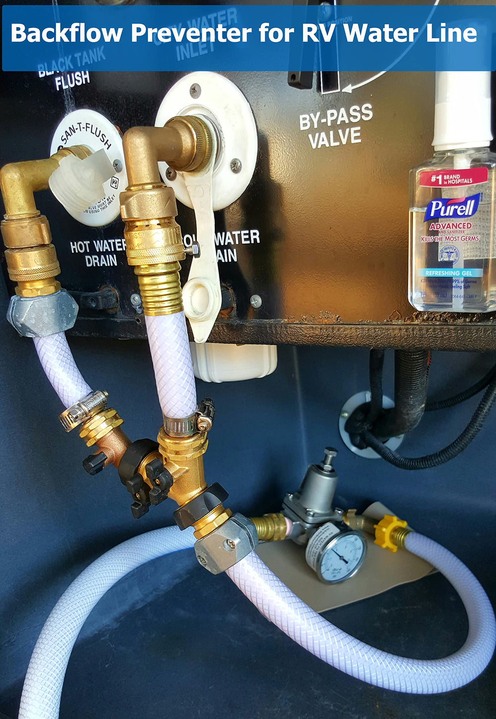 WHK next to garden hose showing 3/4" GHT compatibility for common fittings