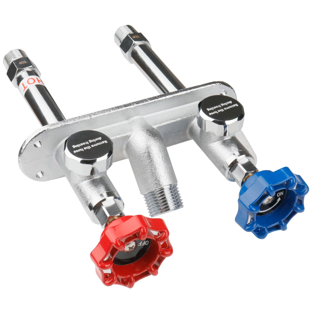 WHK front view of frost-free outdoor faucet showing durable spout and benefit of freeze protection
