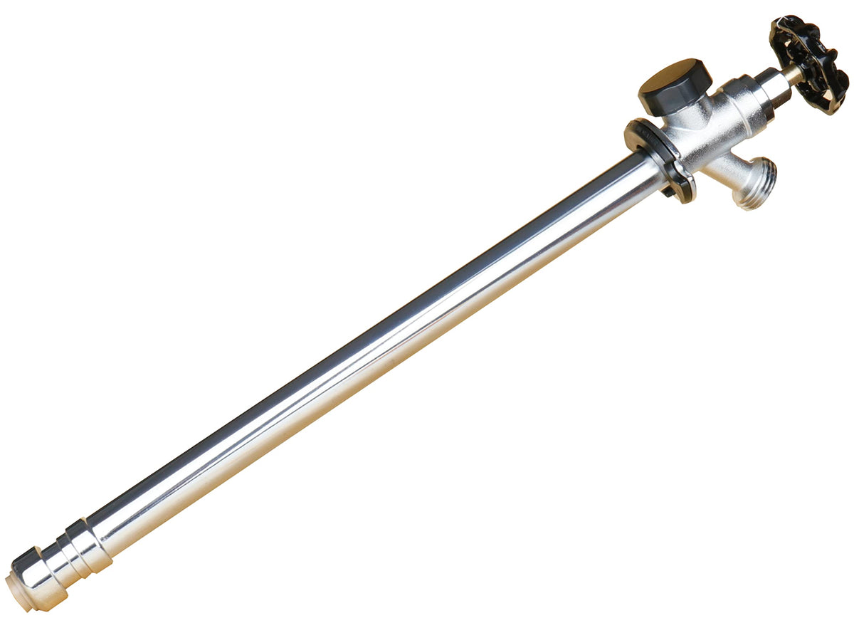 WHK frost free sillcock front view showing durable brass and chrome finish for longevity