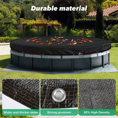 Whmayai overhead installed on 24ft pool showing complete debris protection