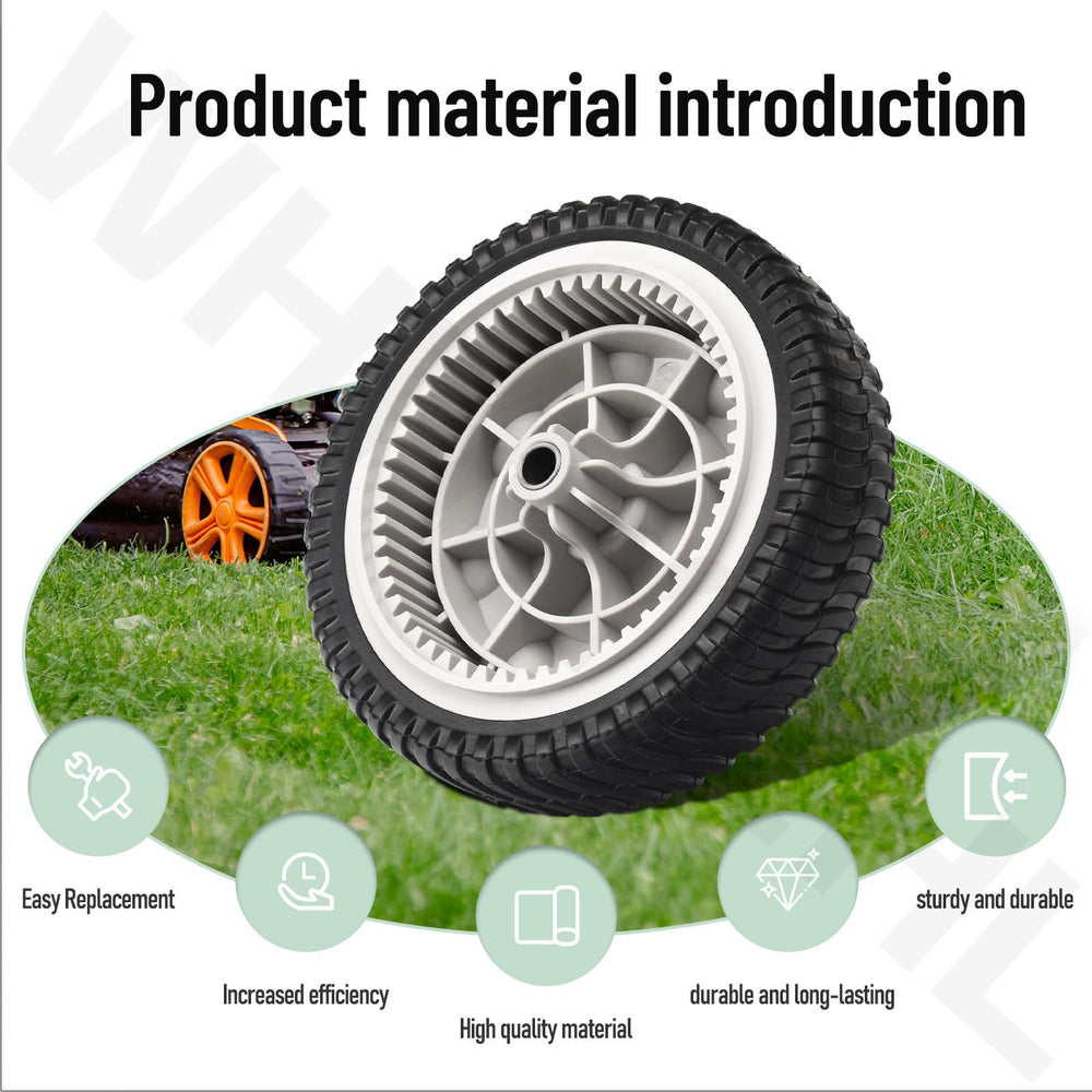 WHMYZHL wheel installed on a mower front axle for smooth steering benefit