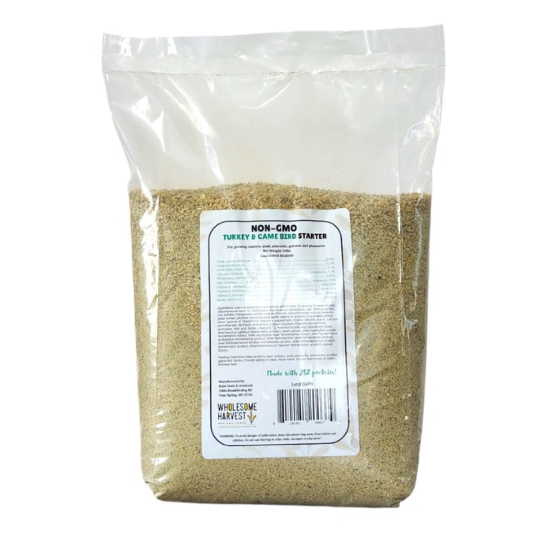 Wholesome Harvest opened bag showing pellet and crumble variety