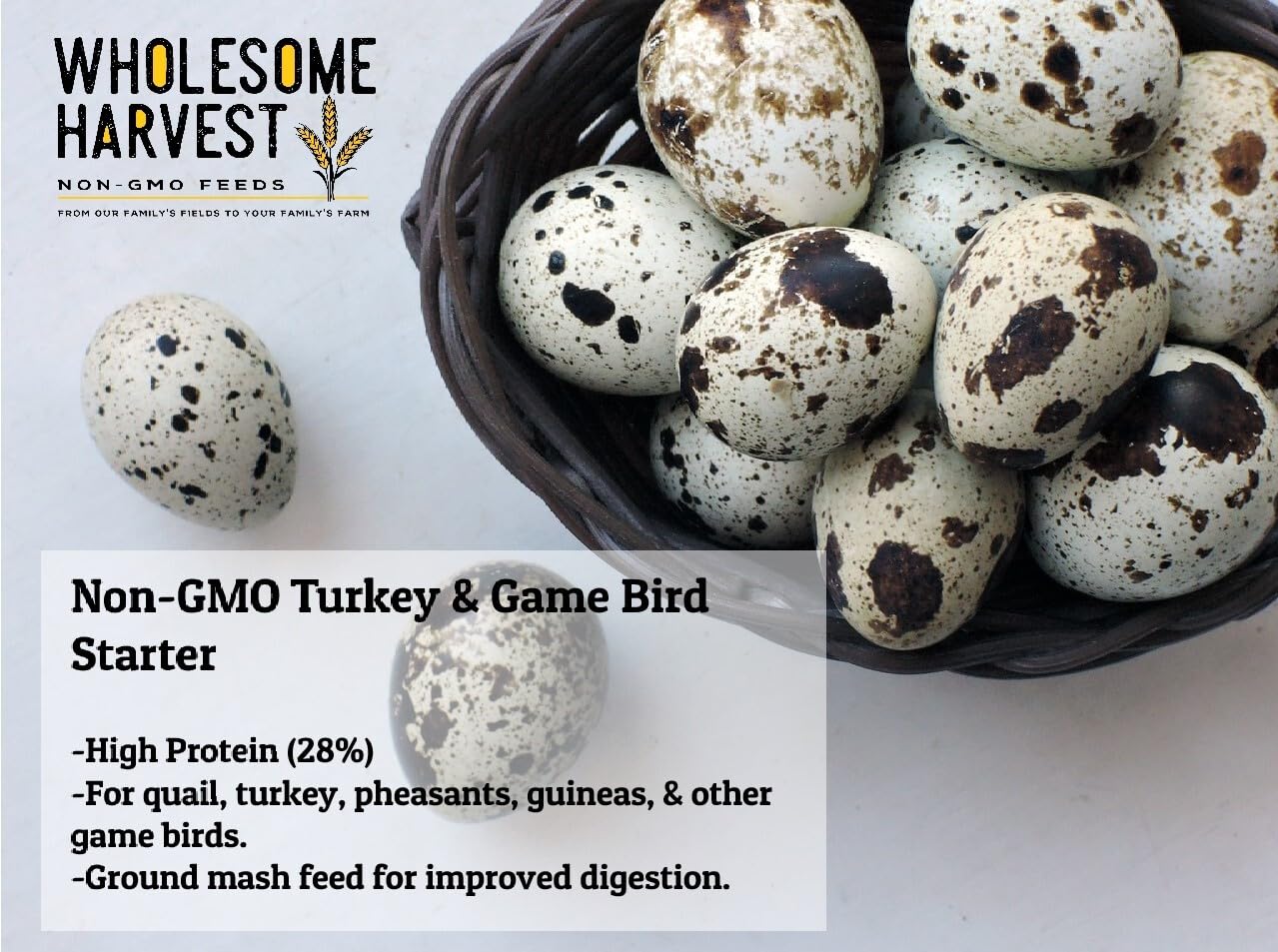 Wholesome Harvest nutrition label detailing protein and additives