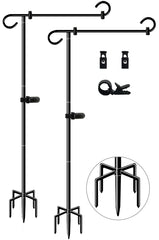 Whoonba front view of assembled flag stand showing stable display