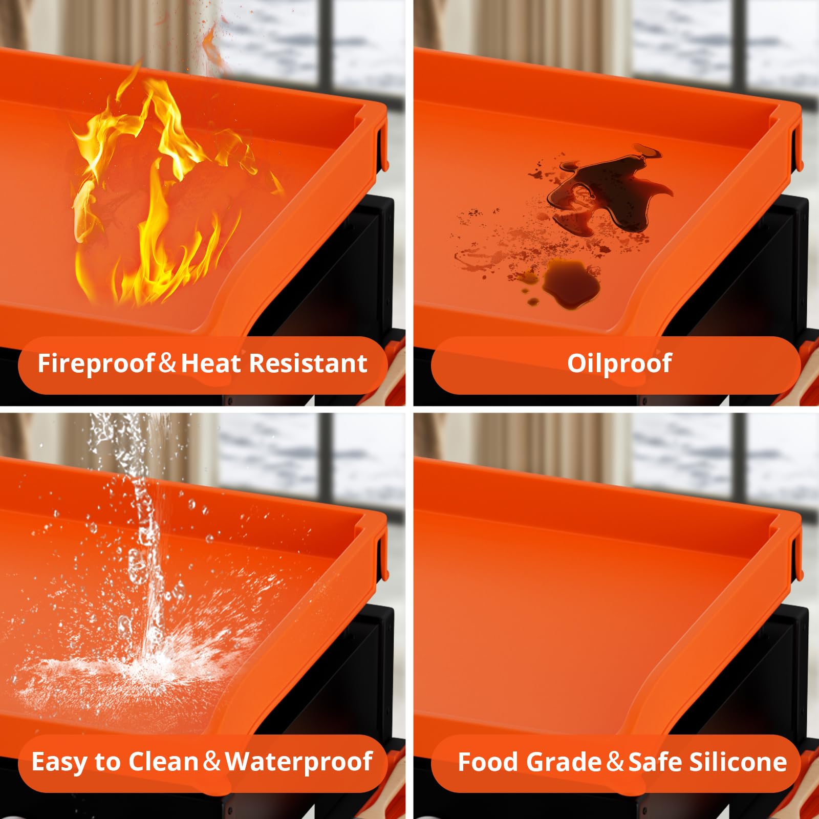 WhtSky raised side wall height demonstration protecting griddle edges from debris