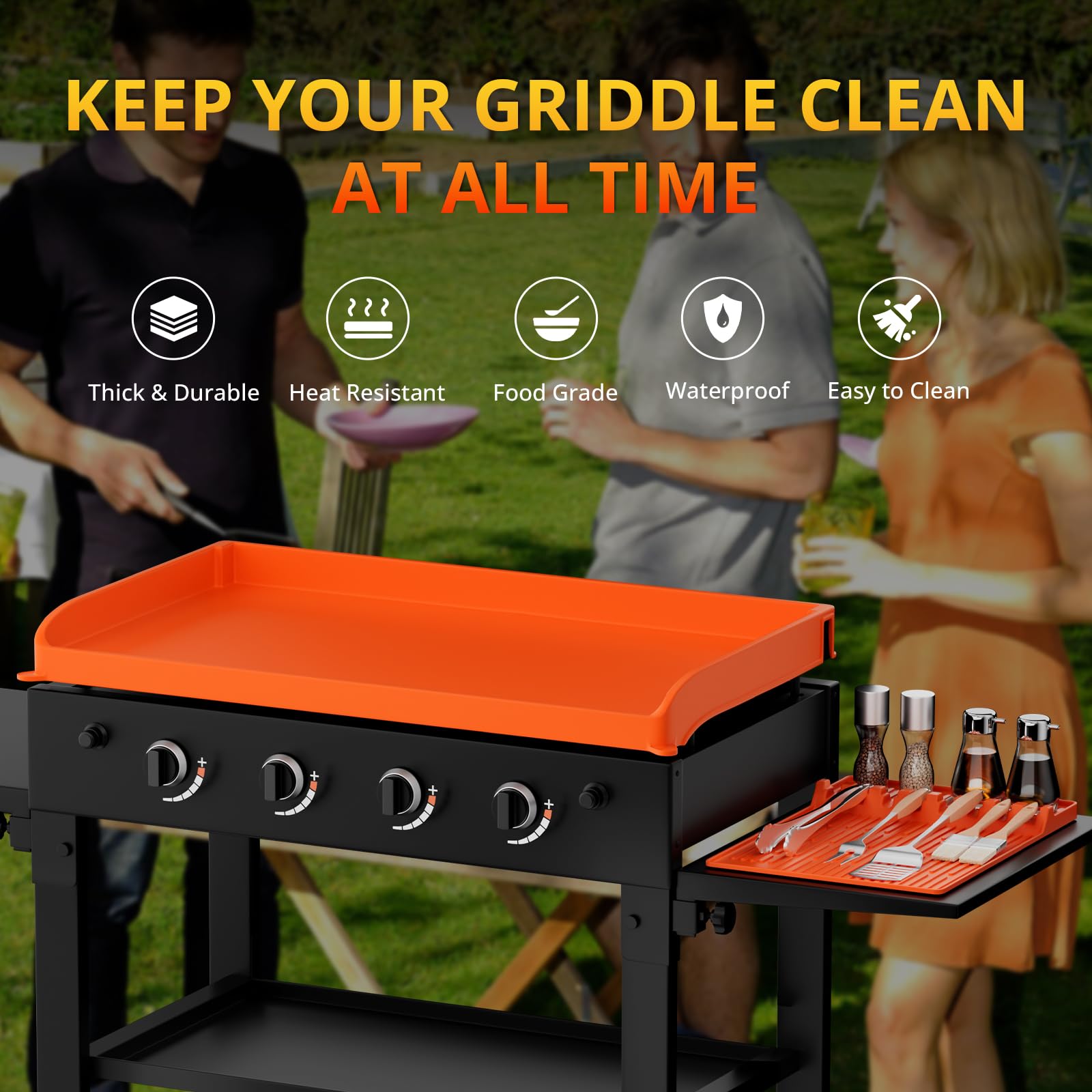 WhtSky tool mat holding spatulas and jars keeping utensils sanitary