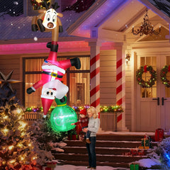 Whubefy front view inflated showing playful Santa and reindeer, boosts holiday curb appeal