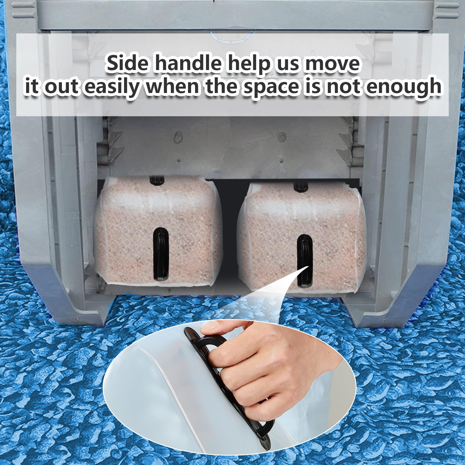 whumsdog filled bag placed at ladder base showing improved step stability