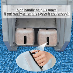 whumsdog filled bag placed at ladder base showing improved step stability