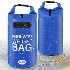 whumsdog front view of filled pool weight bag showing stable anchoring benefit