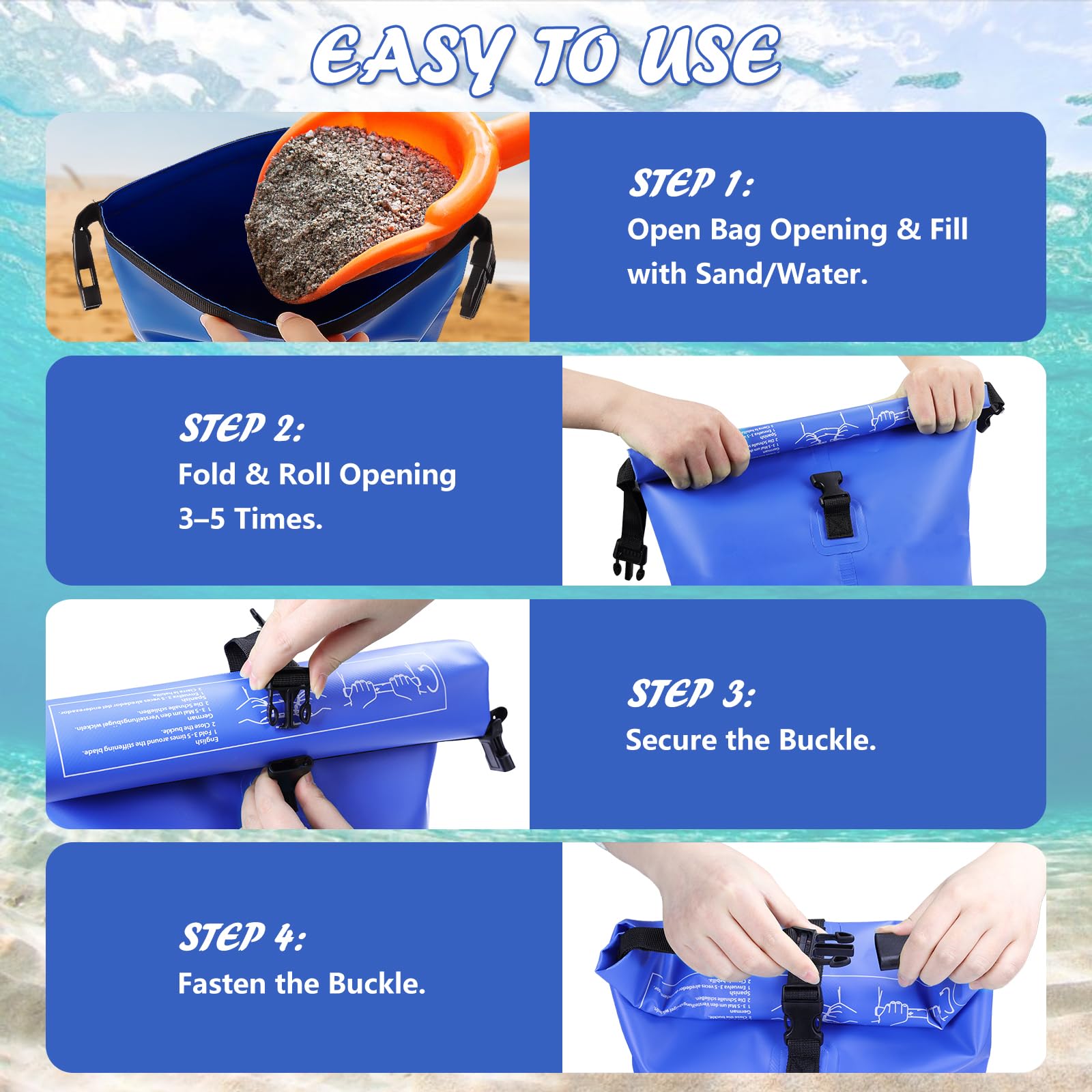 whumsdog reinforced handle and buckle close-up for easy carrying and secure seal