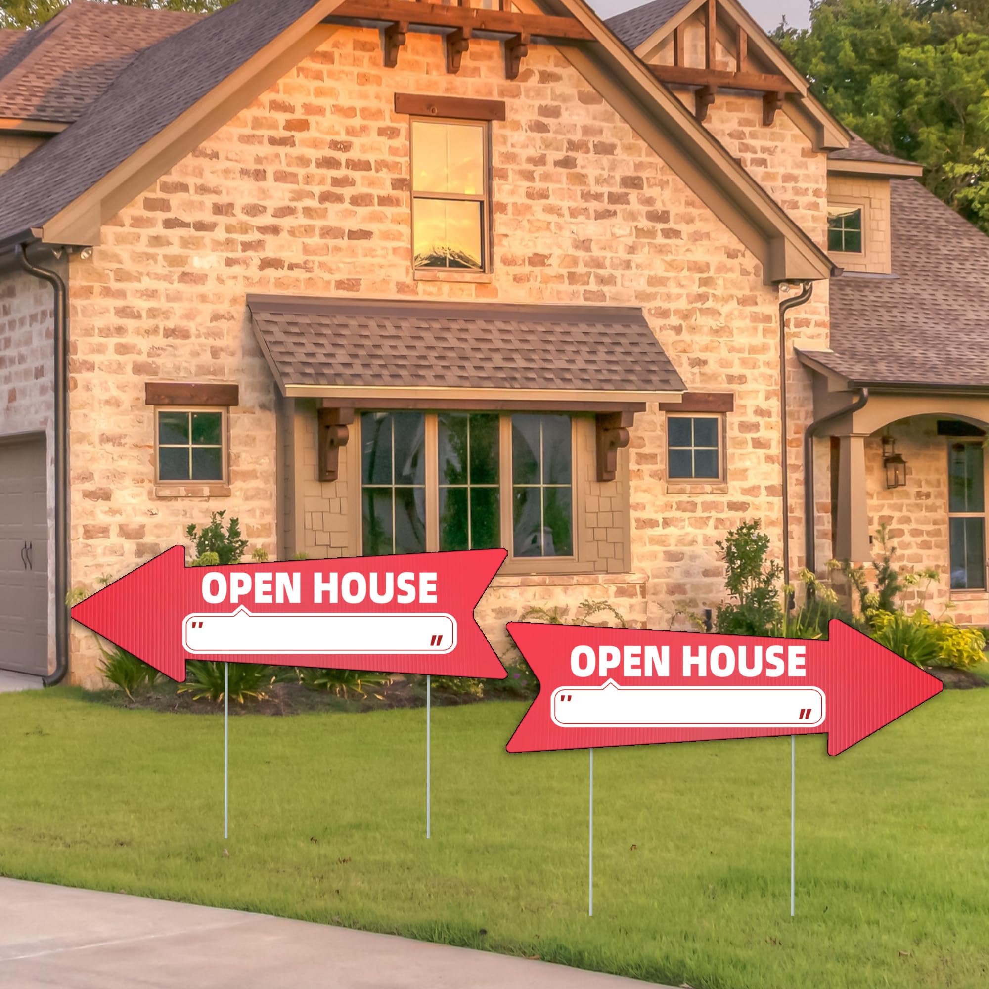 WHWHW multiple signs at a corner creating a clear route to property