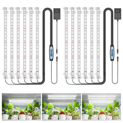 Wiaxulay front view of two 16in grow light strips showing compact design and bright output