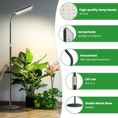Wiaxulay height extended to 61 inches beside chair to show scale and tall plant coverage