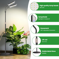 Wiaxulay telescoping stand extended, allowing taller plant coverage