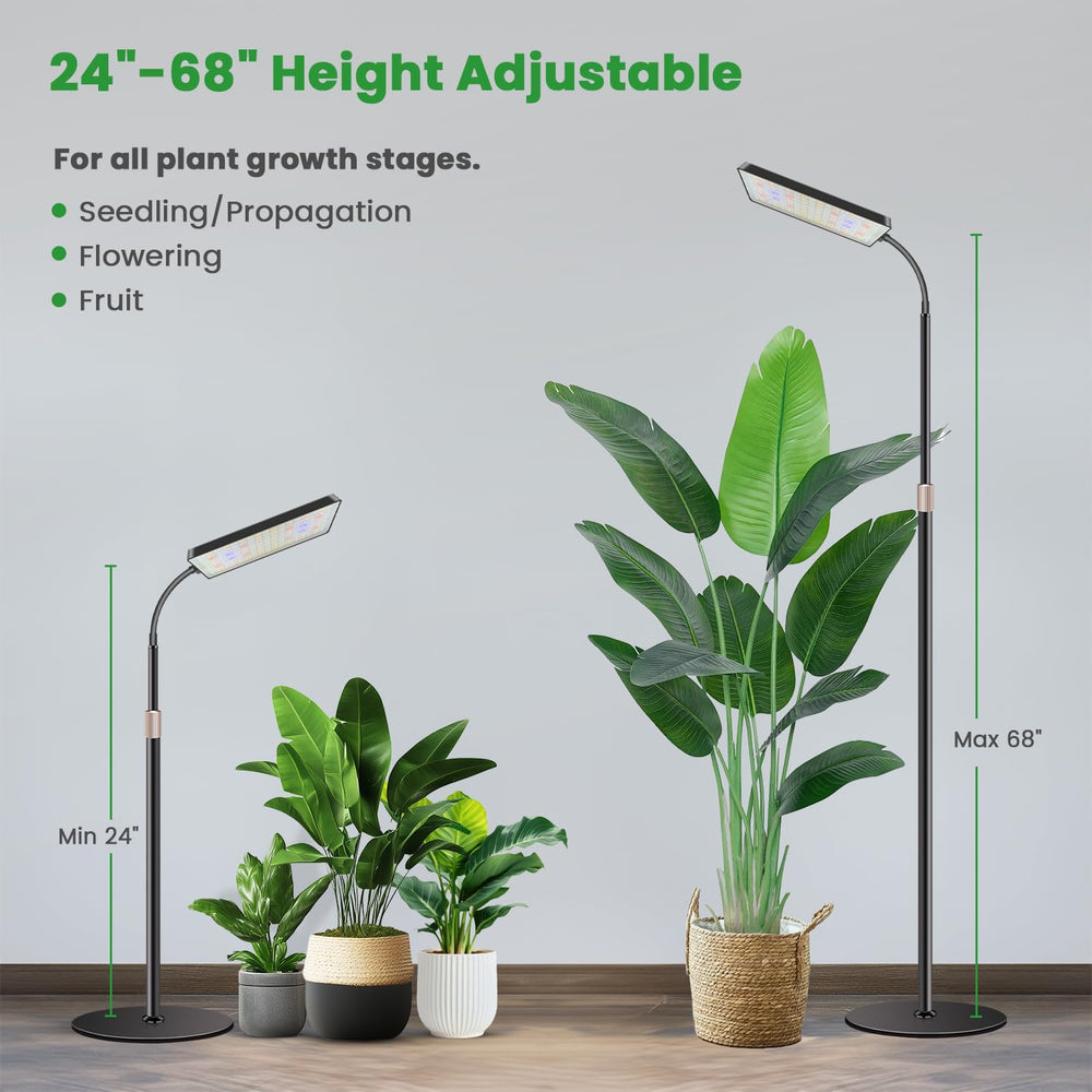 Wiaxulay LED array closeup highlighting 153 LEDs and full spectrum output for healthy plants