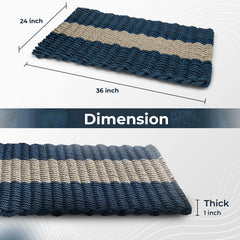 Wicked Good Doormats close-up of handwoven nautical rope texture, shows dirt-shedding benefit