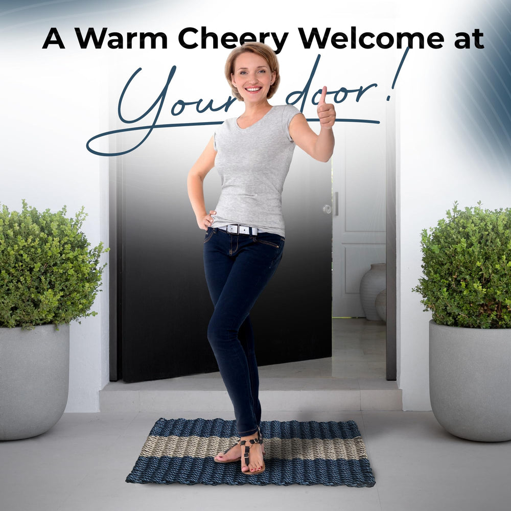 Wicked Good Doormats being hosed off to show easy cleaning and fast drying benefit