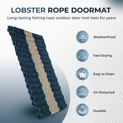 Wicked Good Doormats on a coastal porch setting demonstrating weatherproof outdoor style benefit