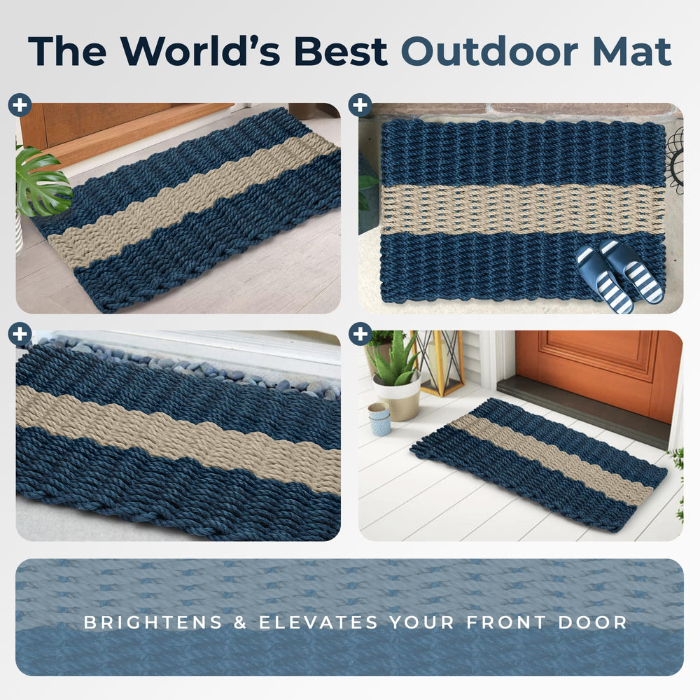 Wicked Good Doormats side profile showing 1.25 inch thickness and weight stability benefit