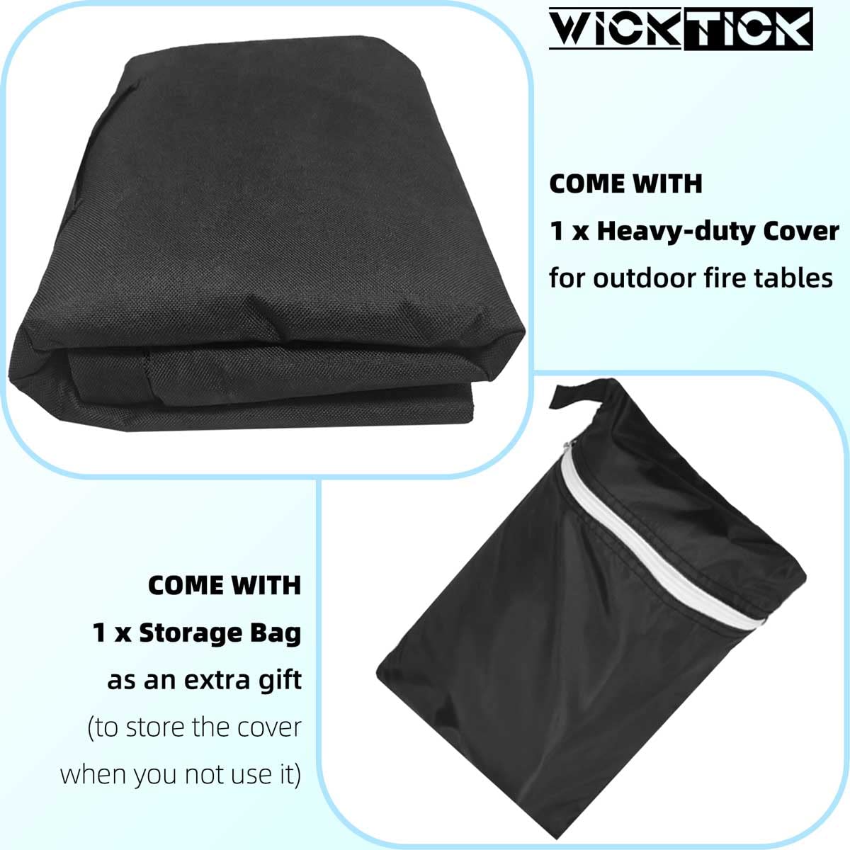 WICKTICK on patio covering fire pit table keeping outdoor furniture safe