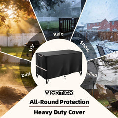 WICKTICK side buckles and handles secured, making cover windproof and easy to remove