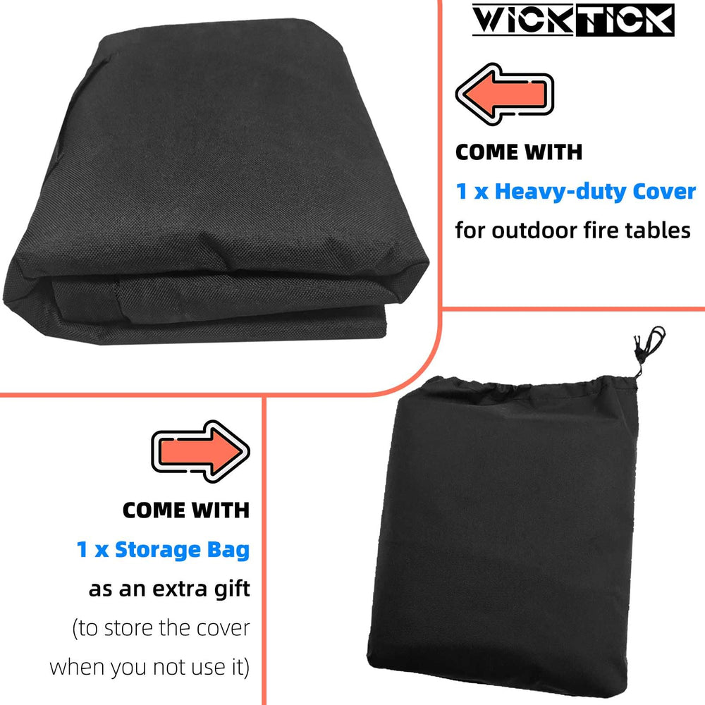 WICKTICK folded cover in storage bag for compact off-season storage