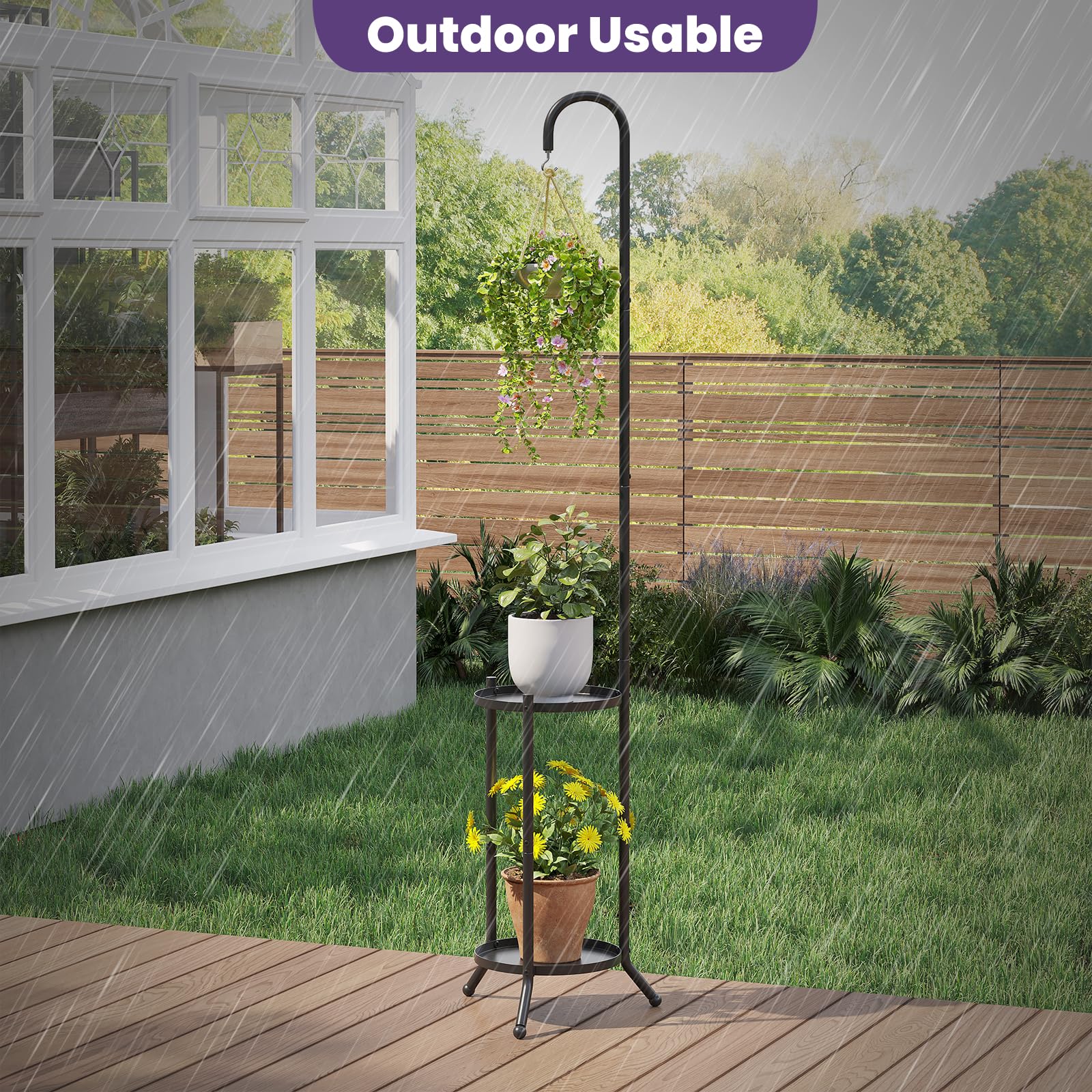 Wieghda detail of top hanging hook showing easy trailing plant display benefit