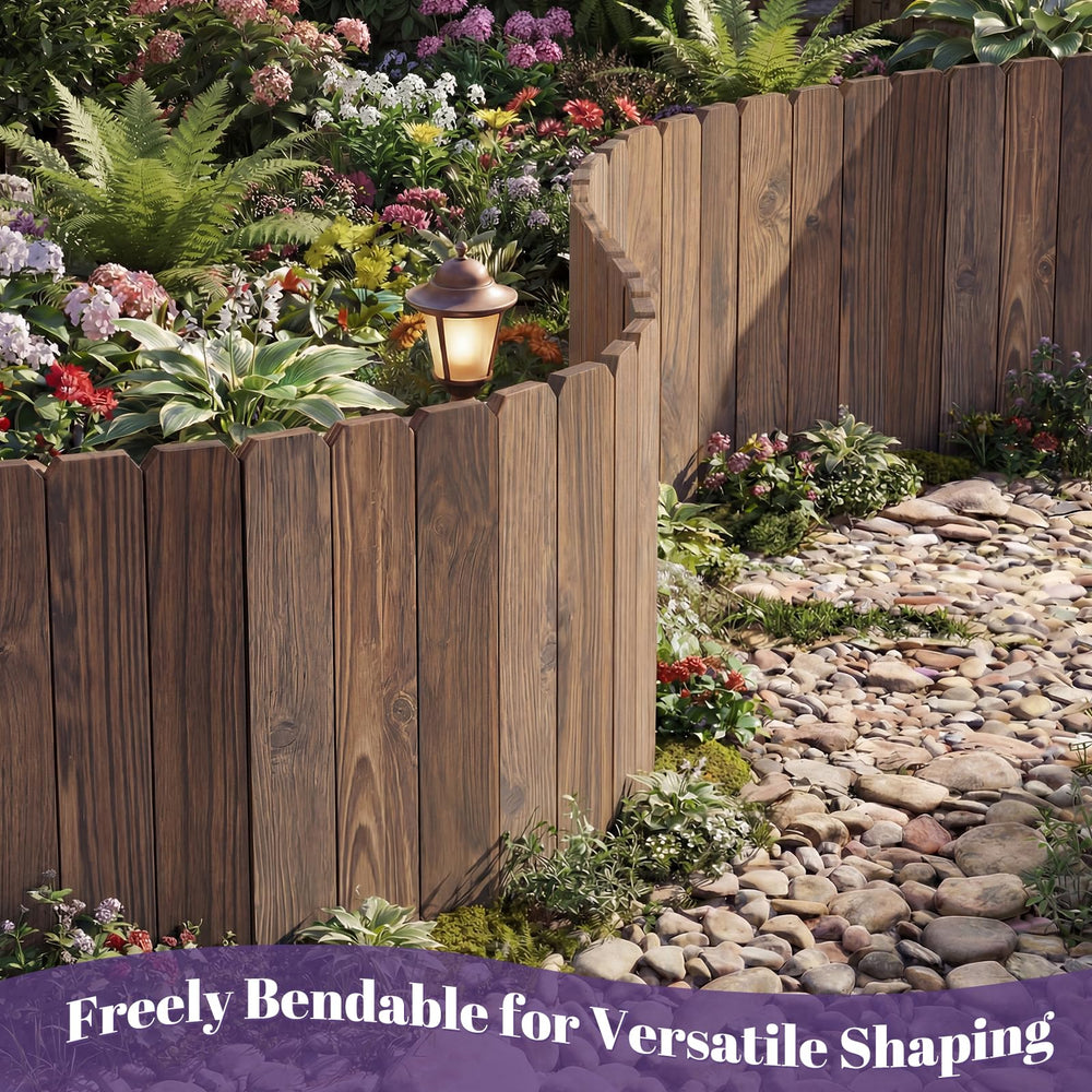 Wieghda installed as flower bed border holding mulch and defining planting area