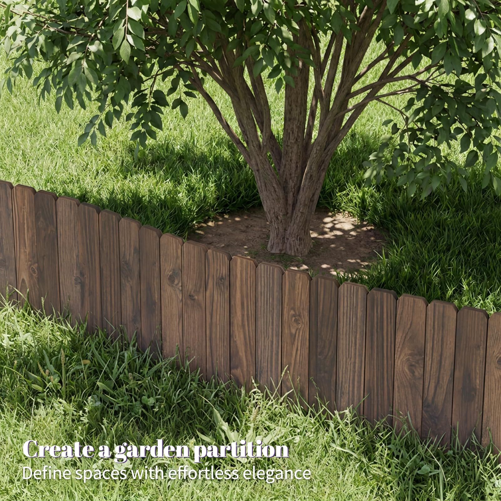 Wieghda used around tree trunk protecting root zone and adding decorative border
