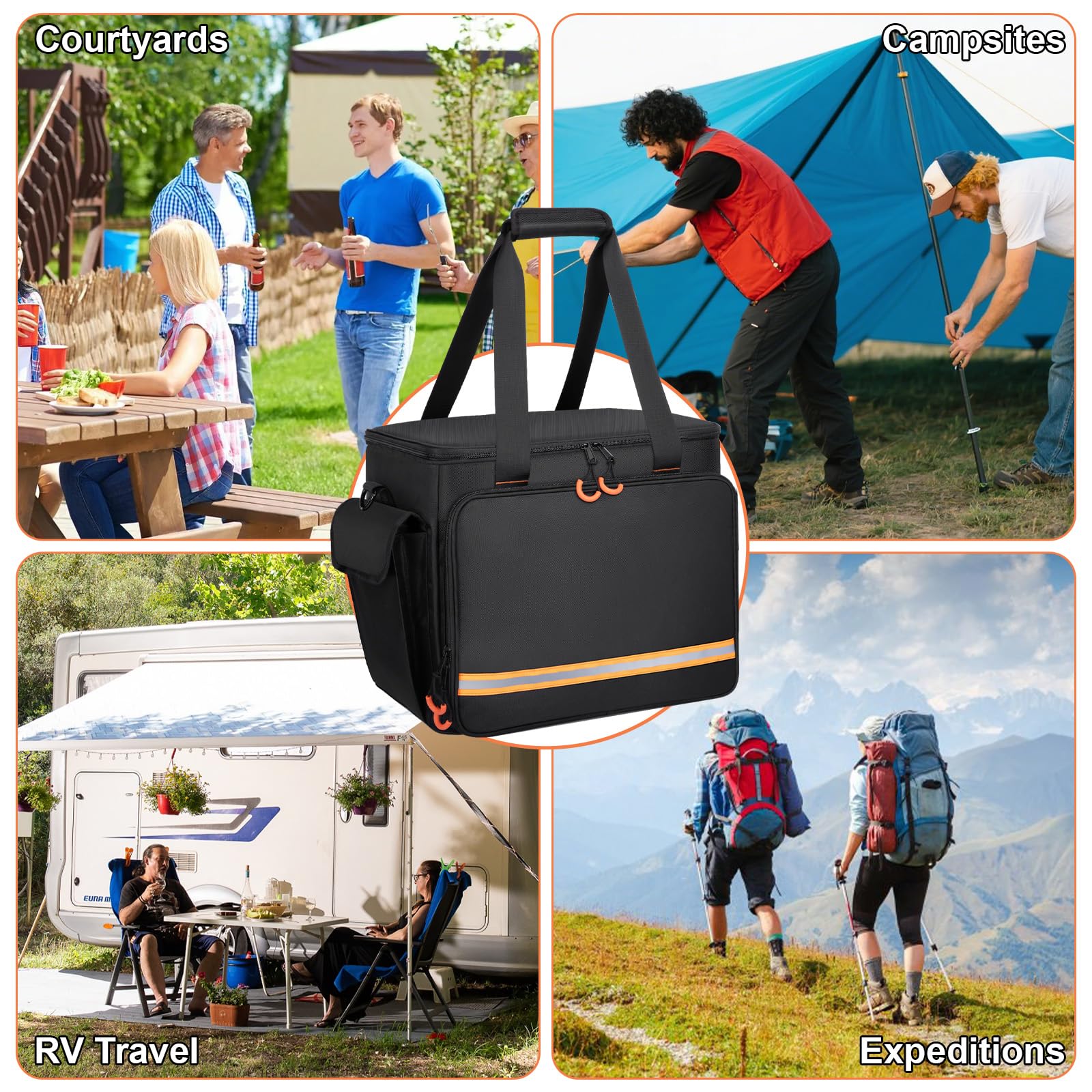Wigojoy case in camping setup protecting generator and simplifying outdoor power