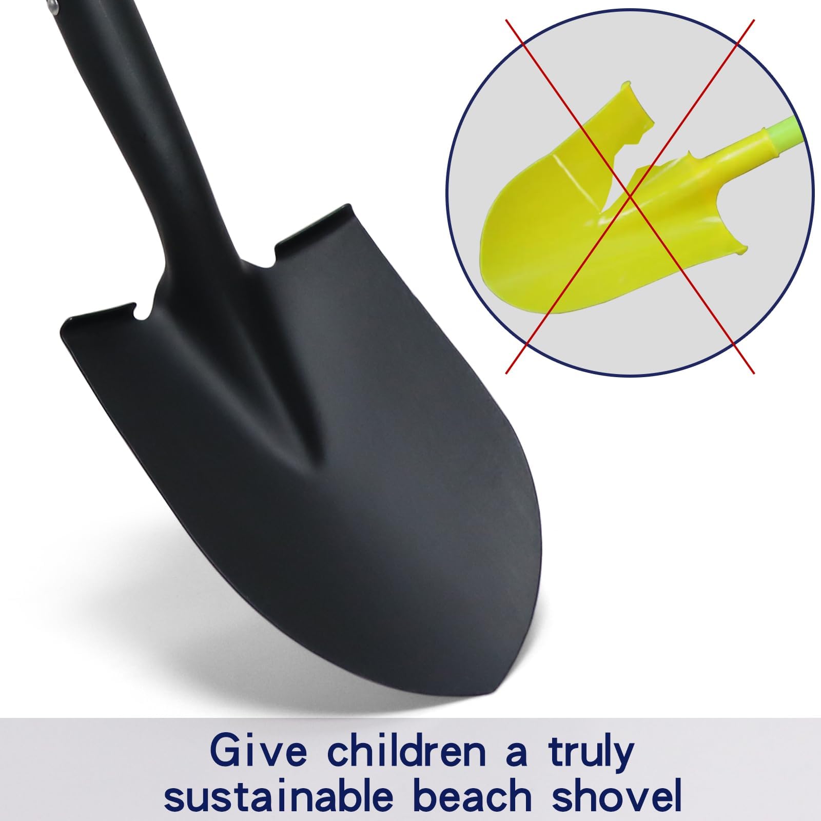 WIKER in use on beach with child demonstrating efficient sand digging