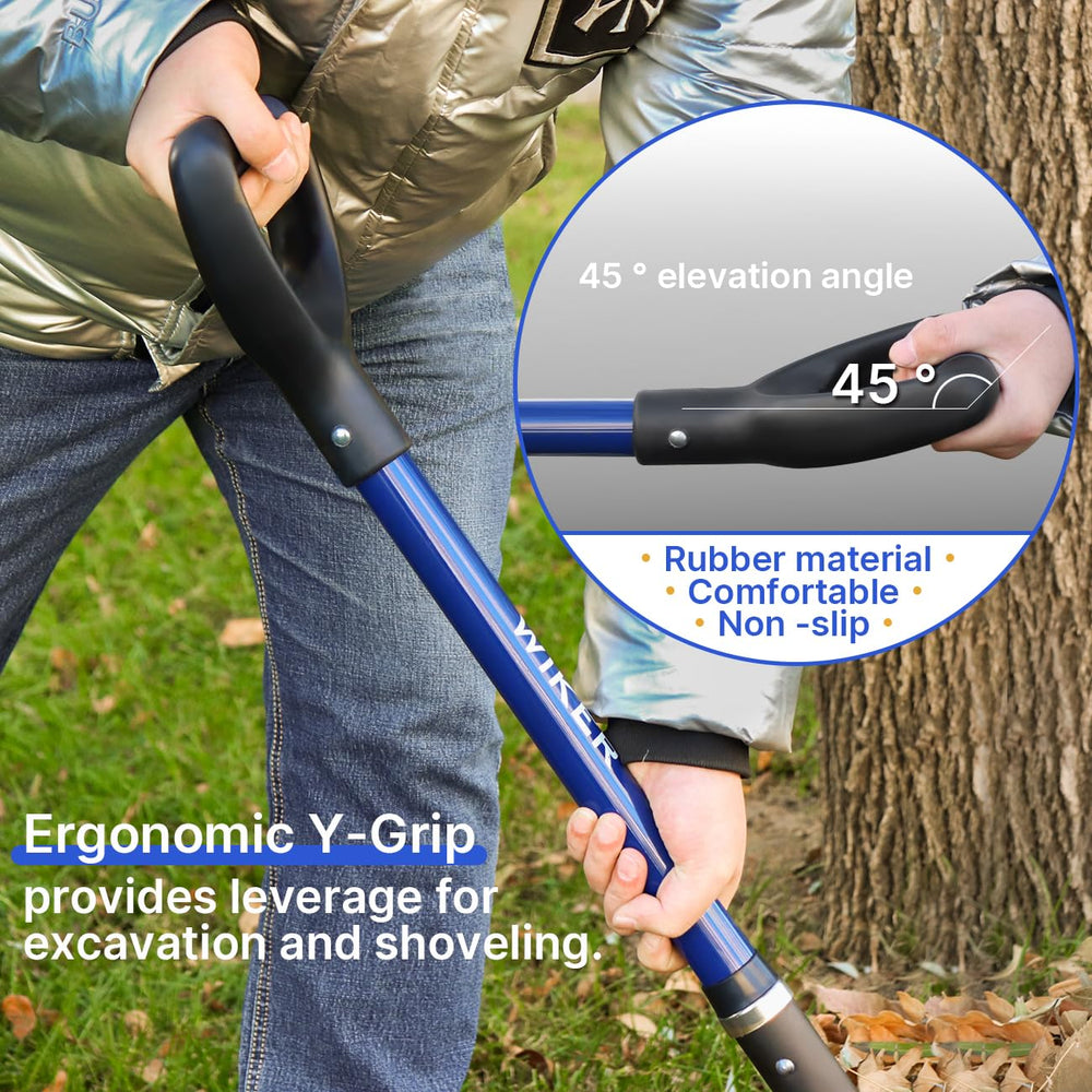 WIKER ergonomic rubber Y-grip on fiberglass handle for comfortable control
