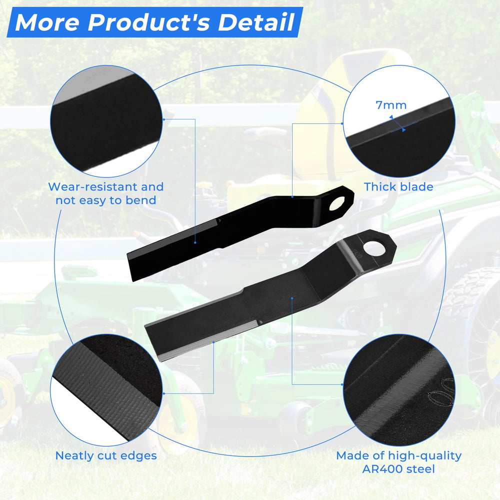 WIKIBB blades installed on a skid steer mower demonstrating robust cutting performance