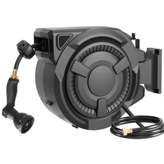wikiwiki front view of hose reel showing tidy storage and space-saving benefit