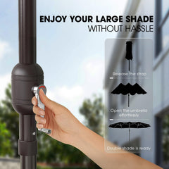 wikiwiki powder-coated pole and 12 steel ribs showing strong structural support