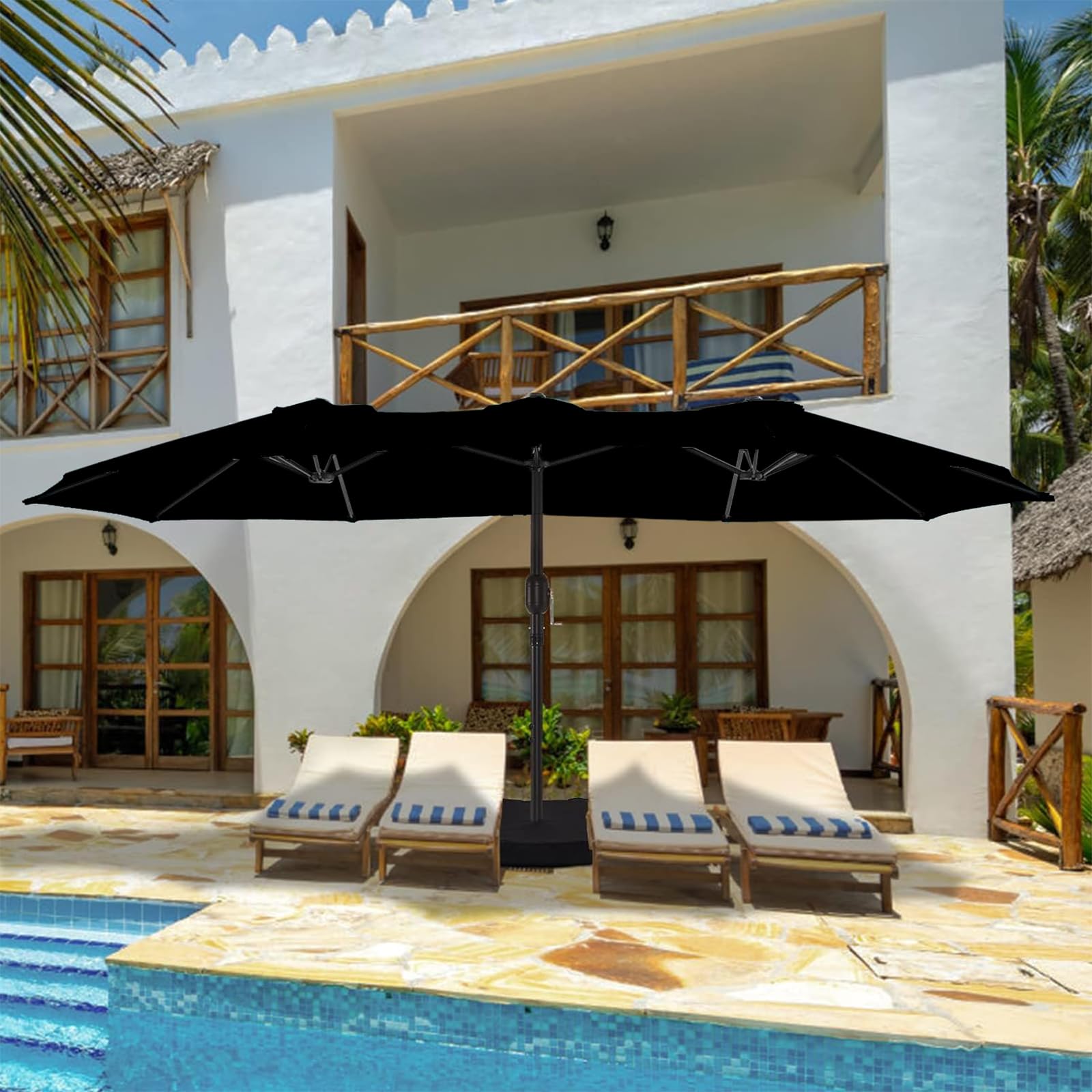 wikiwiki poolside scene showing umbrella delivering wide shade and comfort