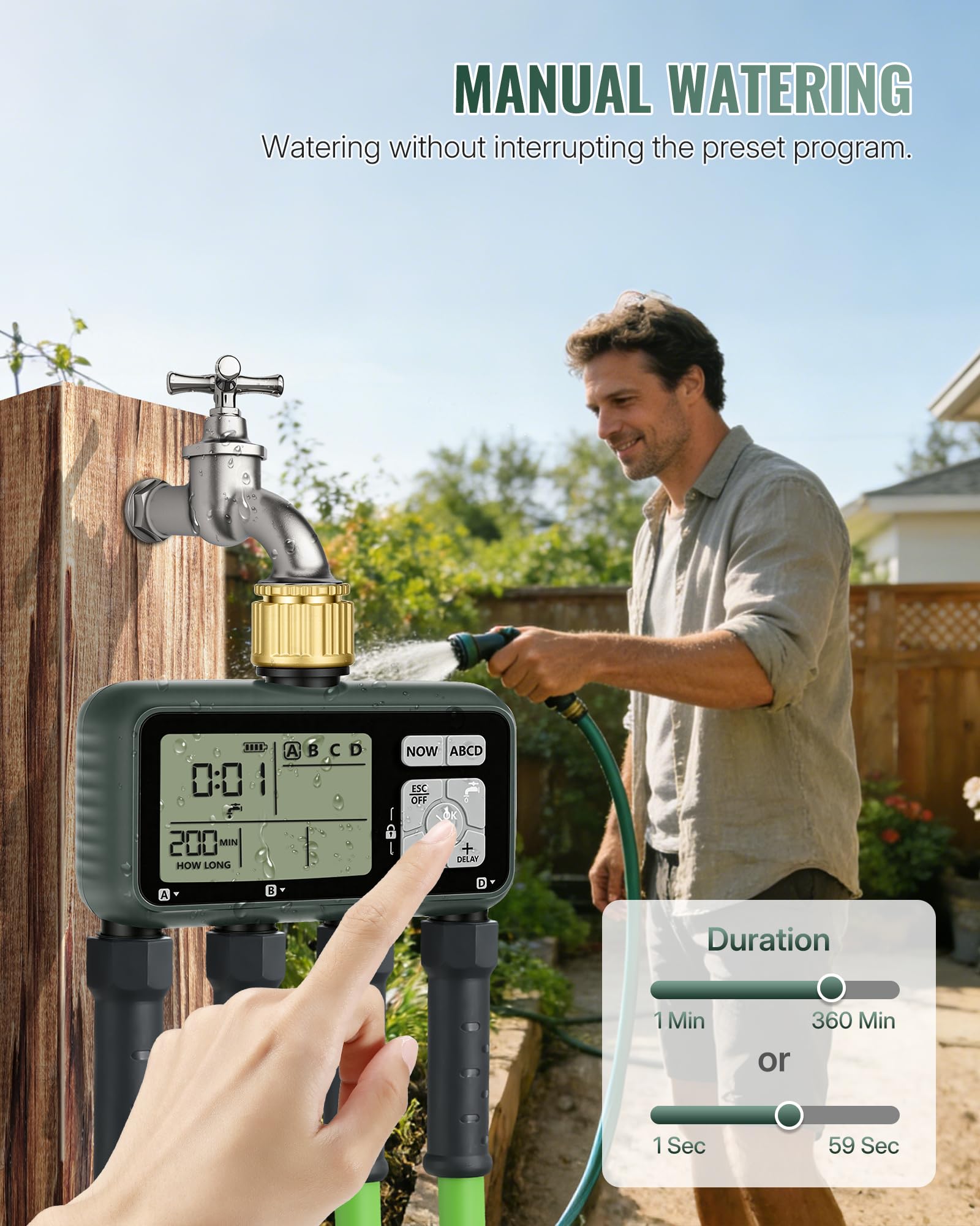 WILAWELS mounted on outdoor faucet demonstrating weatherproof installation benefit
