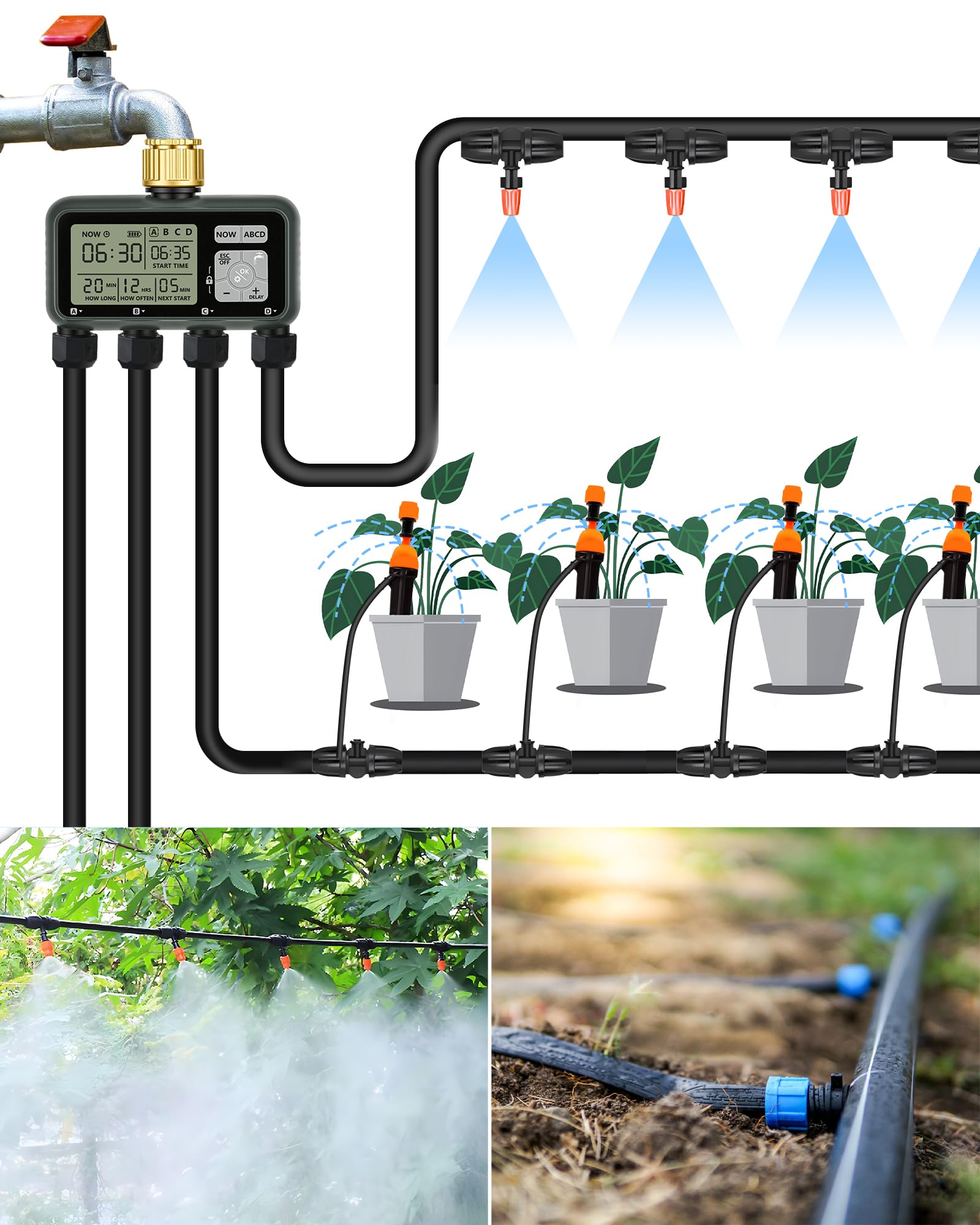 WILAWELS scale comparison with garden hose showing compact size and easy fit