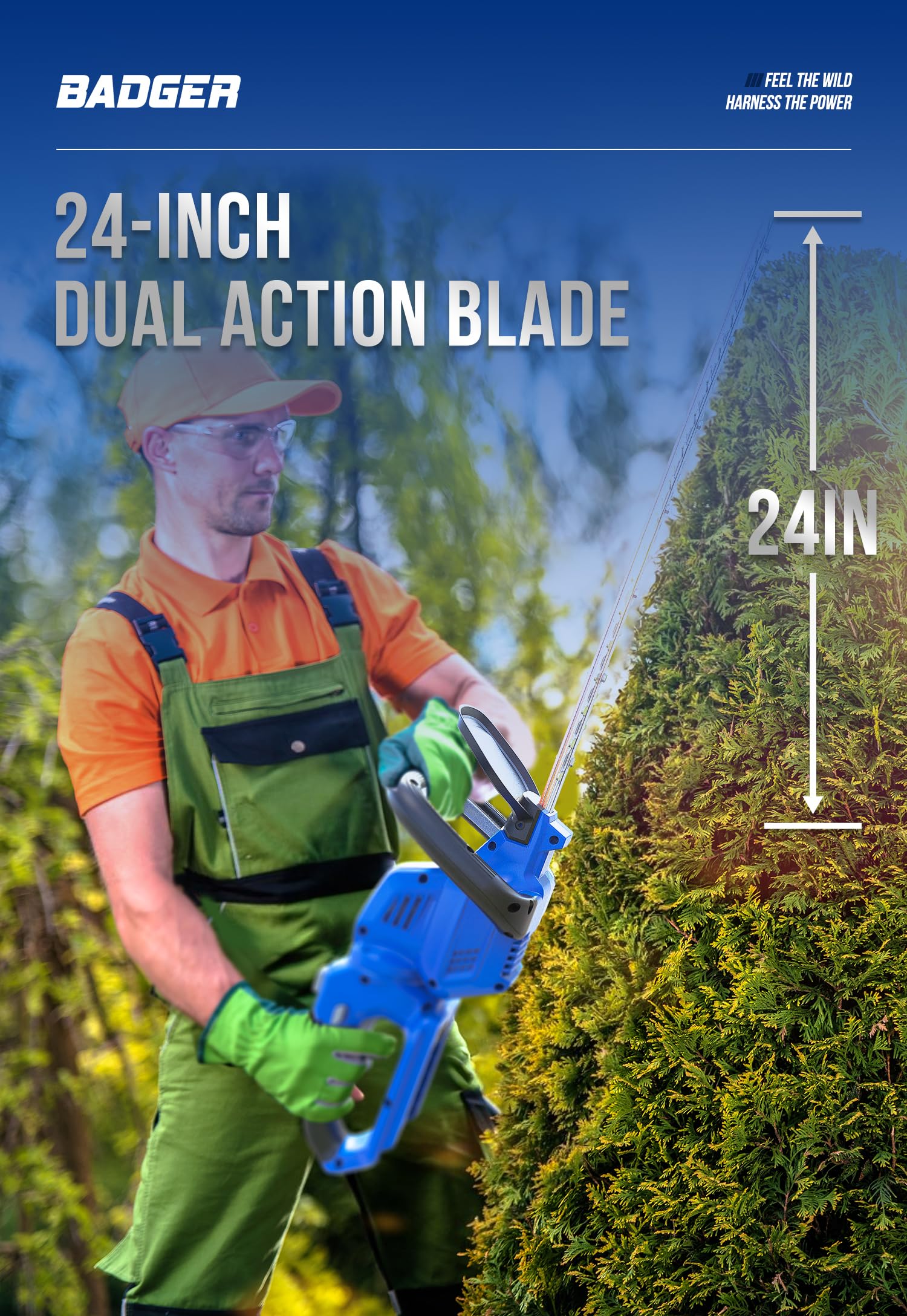 Wild Badger Power 40V 2.0Ah battery and fast charger included for longer runtimes