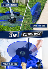 Wild Badger Power brush cutter blade detail displaying 10-inch blade for thicker weeds