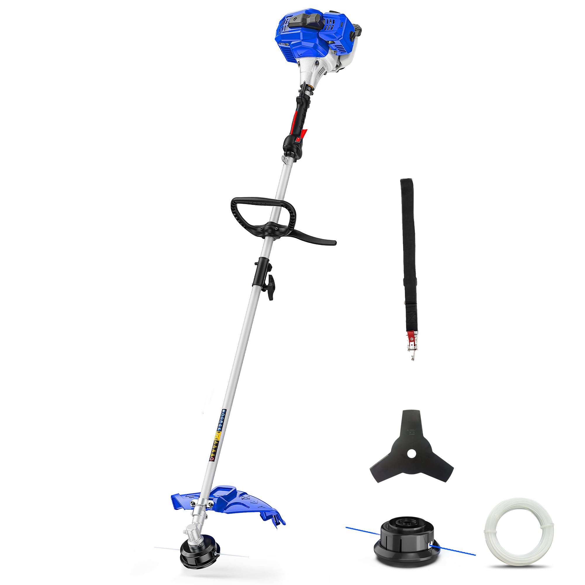 Wild Badger Power front view showing full unit and attachments for versatile yard work