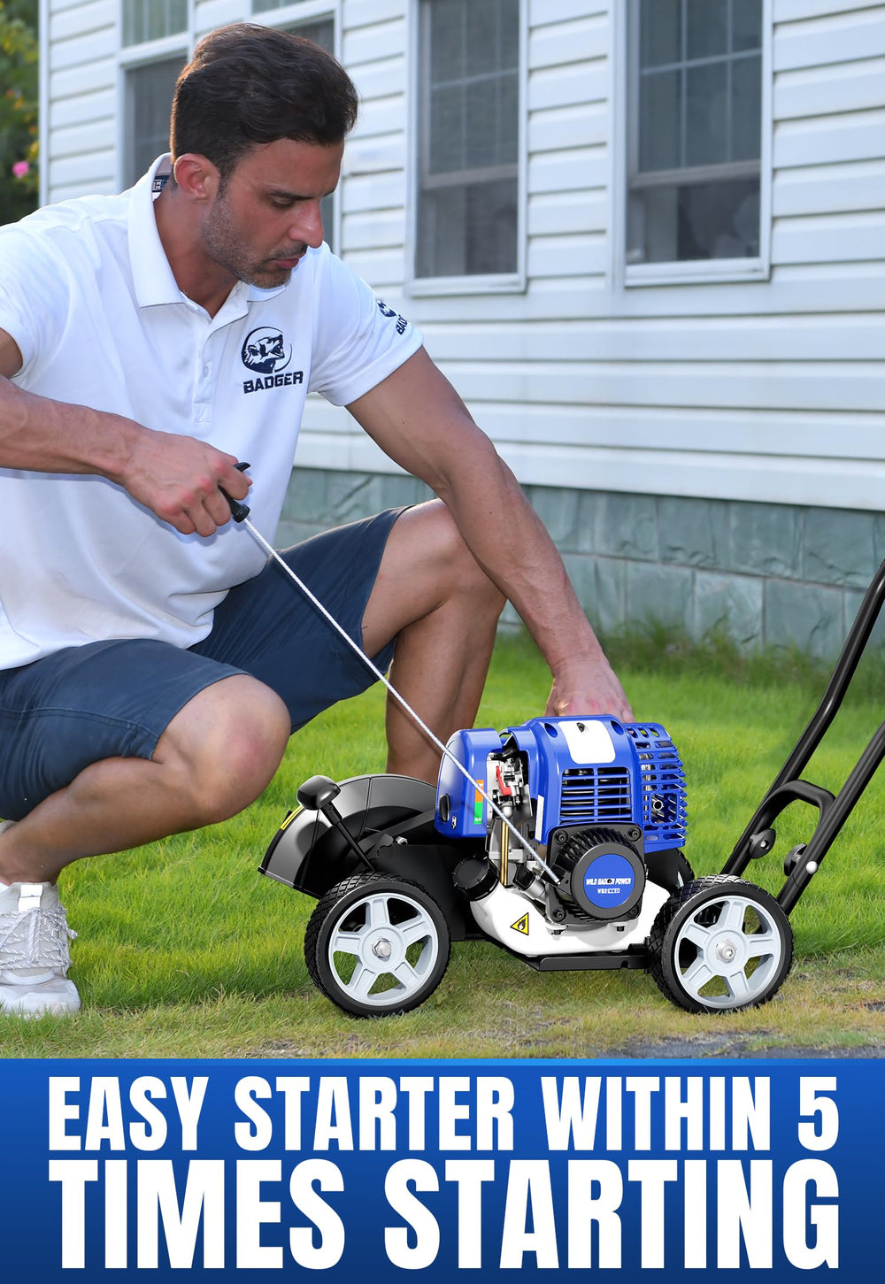 Wild Badger Power handle and controls showing ergonomic height settings