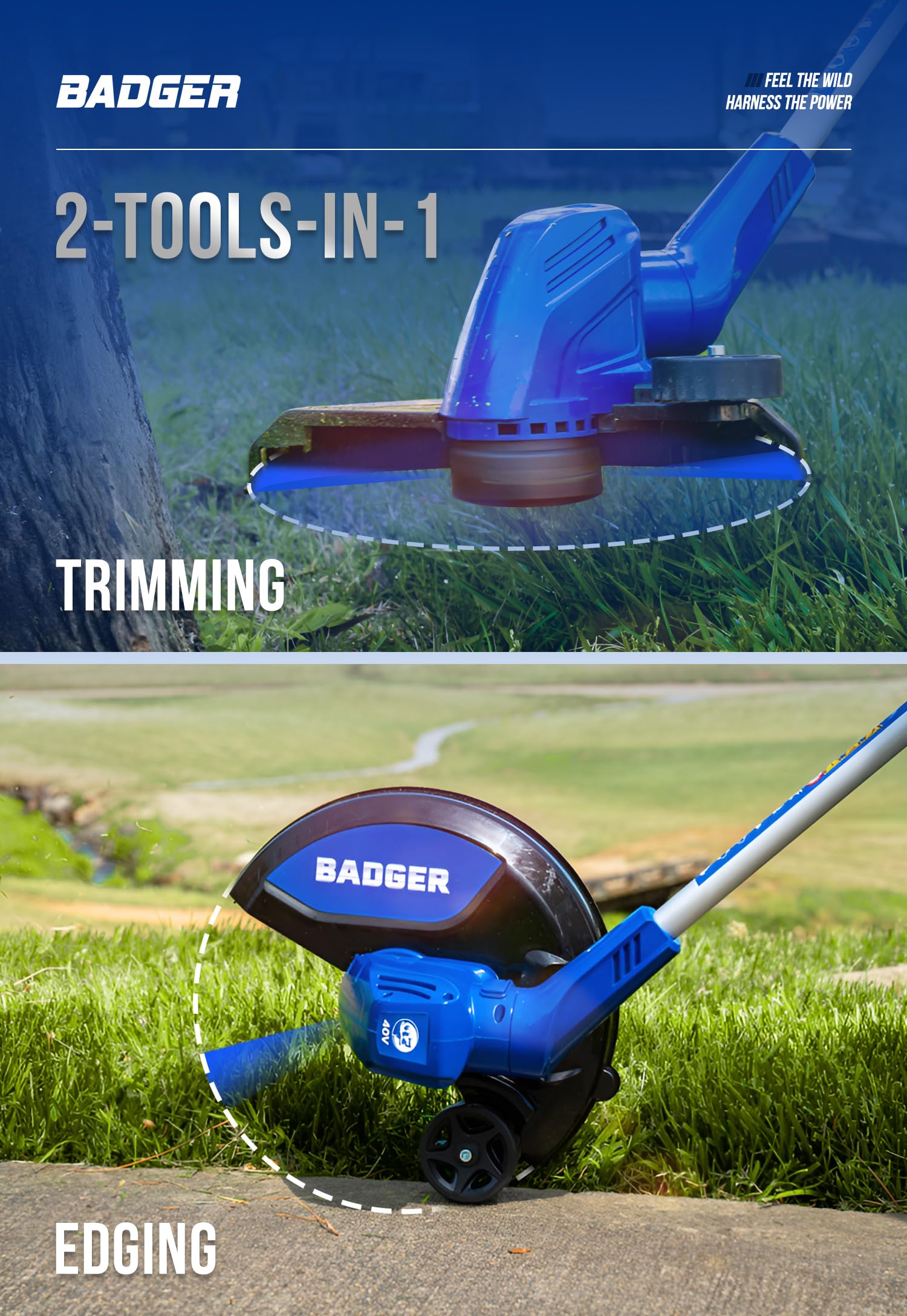 Wild Badger Power being held by user for comfortable lightweight operation and control
