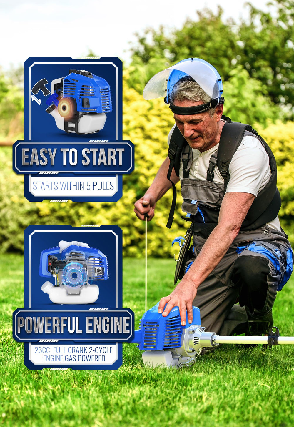 Wild Badger Power in-use edging shot demonstrating clean lawn borders and control