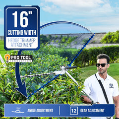 Wild Badger Power pole saw cutting a small branch showing reach advantage and safe pruning capability