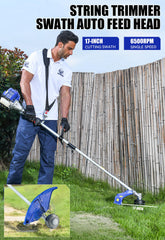 Wild Badger Power wheeled edger cutting a clean lawn border to show fast, neat edging benefit
